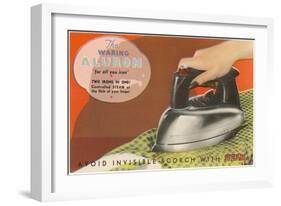 Forties Steam Iron Advertisement-null-Framed Art Print
