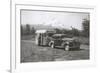 Forties Travel Trailer in Mountains-null-Framed Premium Giclee Print