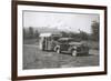 Forties Travel Trailer in Mountains-null-Framed Premium Giclee Print