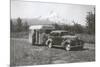 Forties Travel Trailer in Mountains-null-Mounted Premium Giclee Print