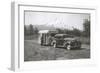 Forties Travel Trailer in Mountains-null-Framed Art Print