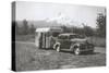 Forties Travel Trailer in Mountains-null-Stretched Canvas