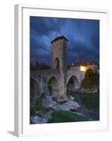 Fortified Bridge over the Gave De Pau, Orthez, Pyrenees-Atlantiques, Aquitaine, France-Doug Pearson-Framed Photographic Print