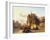 Fortified Buildings on the Banks of a Canal-Cornelius Springer-Framed Giclee Print