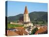 Fortified church Maria Himmelfahrt. Weissenkirchen located in wine-growing area. Lower Austria-Martin Zwick-Stretched Canvas