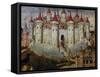 Fortified City, 15th Century, Painting by Unknown Spanish Artist, 15th Century-null-Framed Stretched Canvas