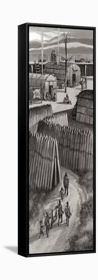 Fortified Huron Village-Ron Embleton-Framed Stretched Canvas