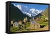 Fortified Village of Ushguli, Svanetia, in Background Mount Shkhara, Georgia, Caucasus-Michael Runkel-Framed Stretched Canvas