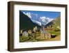 Fortified Village of Ushguli, Svanetia, in Background Mount Shkhara, Georgia, Caucasus-Michael Runkel-Framed Photographic Print