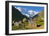 Fortified Village of Ushguli, Svanetia, in Background Mount Shkhara, Georgia, Caucasus-Michael Runkel-Framed Photographic Print