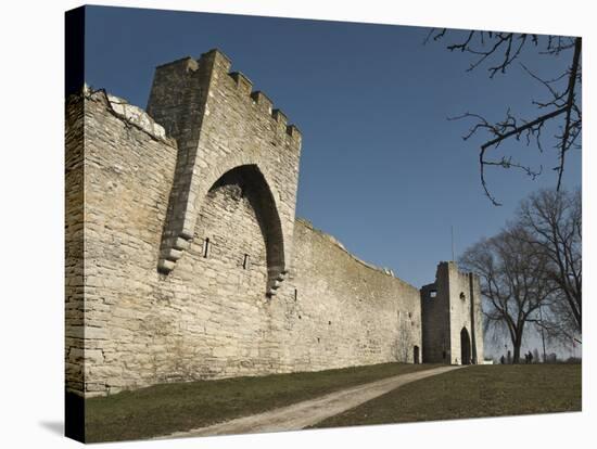 Fortified Wall and Entrance to the Medieval Town of Visby, Gotland Island, Southern Sweden-Kim Walker-Stretched Canvas