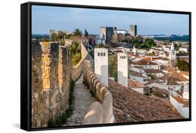 Fortified Wall in Obidos, Portugal-David Ionut-Framed Stretched Canvas