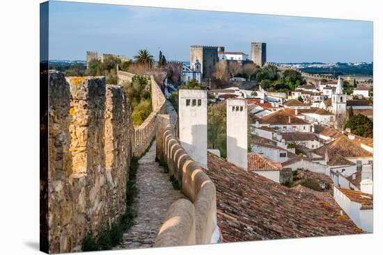 Fortified Wall in Obidos, Portugal-David Ionut-Stretched Canvas