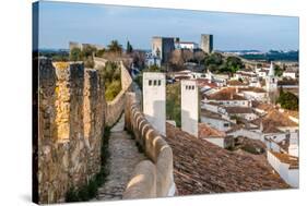 Fortified Wall in Obidos, Portugal-David Ionut-Stretched Canvas