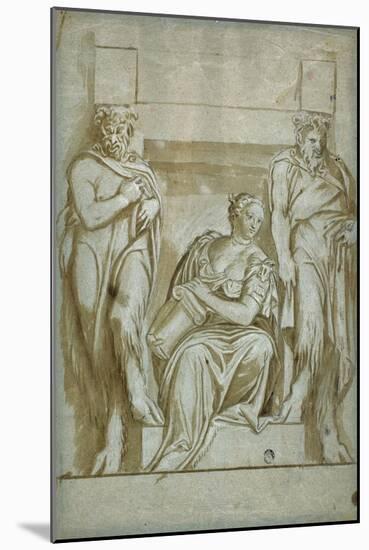 Fortitude (Or Strength) Flanked by Two Satyrs-Veronese-Mounted Giclee Print