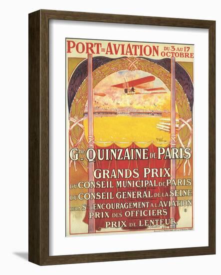 Fortnight Of Flight With A Plane That Circles The Eiffel Tower-Tournod-Framed Art Print