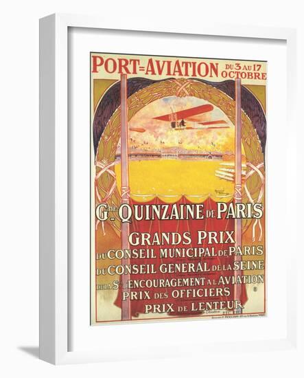 Fortnight Of Flight With A Plane That Circles The Eiffel Tower-Tournod-Framed Art Print