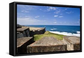 Fortress and Sea, Old San Juan, Puerto Rico-Massimo Borchi-Framed Stretched Canvas