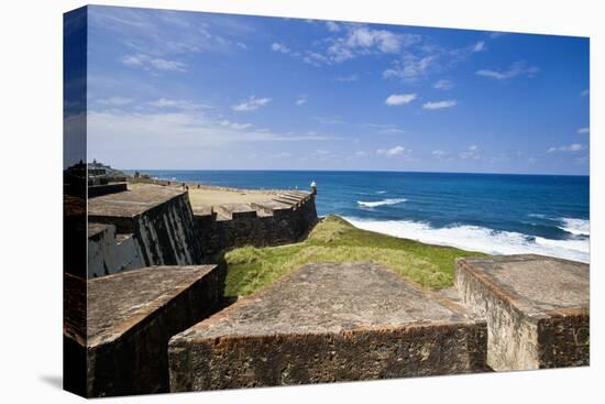 Fortress and Sea, Old San Juan, Puerto Rico-Massimo Borchi-Stretched Canvas