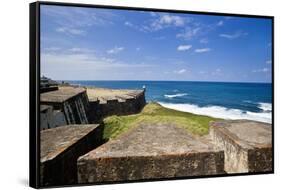 Fortress and Sea, Old San Juan, Puerto Rico-Massimo Borchi-Framed Stretched Canvas