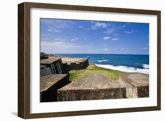 Fortress and Sea, Old San Juan, Puerto Rico-Massimo Borchi-Framed Photographic Print