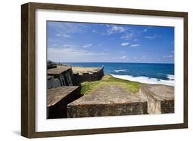 Fortress and Sea, Old San Juan, Puerto Rico-Massimo Borchi-Framed Photographic Print