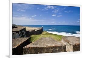 Fortress and Sea, Old San Juan, Puerto Rico-Massimo Borchi-Framed Photographic Print