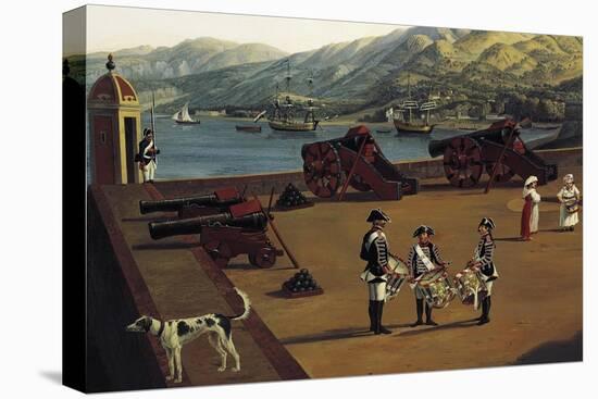 Fortress in Pizzo Calabro, with Cannons and Drummers-Philipp Hackert-Stretched Canvas