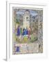 Fortress of Faith (Miniature of the Saints Gregory, Augustine, Jerome, and Ambrose Fighting Demon)-Loyset Liédet-Framed Giclee Print