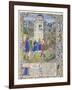 Fortress of Faith (Miniature of the Saints Gregory, Augustine, Jerome, and Ambrose Fighting Demon)-Loyset Liédet-Framed Giclee Print