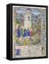 Fortress of Faith (Miniature of the Saints Gregory, Augustine, Jerome, and Ambrose Fighting Demon)-Loyset Liédet-Framed Stretched Canvas