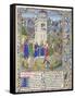 Fortress of Faith (Miniature of the Saints Gregory, Augustine, Jerome, and Ambrose Fighting Demon)-Loyset Liédet-Framed Stretched Canvas