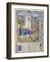 Fortress of Faith (Miniature of the Saints Gregory, Augustine, Jerome, and Ambrose Fighting Demon)-Loyset Liédet-Framed Giclee Print