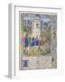 Fortress of Faith (Miniature of the Saints Gregory, Augustine, Jerome, and Ambrose Fighting Demon)-Loyset Liédet-Framed Giclee Print