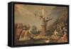 Fortuna shares her gifts, Mid of 17th cen.-null-Framed Stretched Canvas