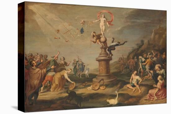 Fortuna shares her gifts, Mid of 17th cen.-null-Stretched Canvas