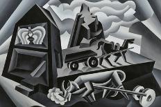 Dawn and Sunset on the Alps (Ploughing)-Fortunato Depero-Framed Giclee Print