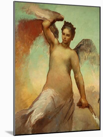 Fortune , A Study for 'The Discoverer', C.1878 (Oil on Canvas)-William Morris Hunt-Mounted Giclee Print