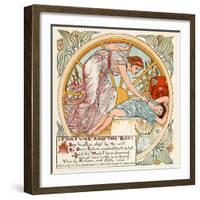 Fortune and the Boy, Illustration from 'Baby's Own Aesop', Engraved and Printed by Edmund Evans,…-Walter Crane-Framed Giclee Print