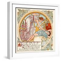 Fortune and the Boy, Illustration from 'Baby's Own Aesop', Engraved and Printed by Edmund Evans,…-Walter Crane-Framed Giclee Print