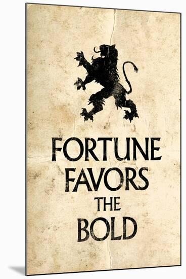 Fortune Favors the Bold Motivational Latin Proverb Poster-null-Mounted Poster