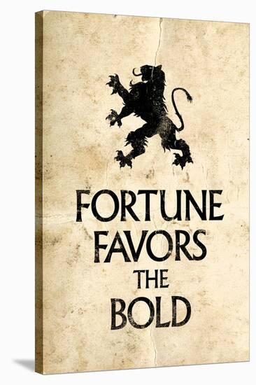 Fortune Favors the Bold Motivational Latin Proverb Poster-null-Stretched Canvas