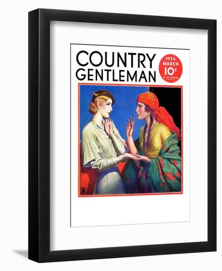 "Fortune Teller," Country Gentleman Cover, March 1, 1934-Wladyslaw Benda-Framed Giclee Print