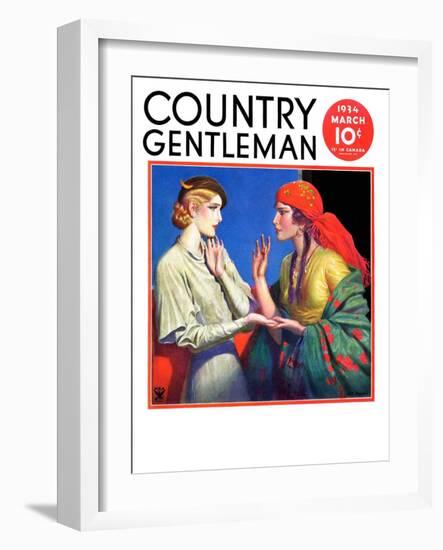 "Fortune Teller," Country Gentleman Cover, March 1, 1934-Wladyslaw Benda-Framed Giclee Print