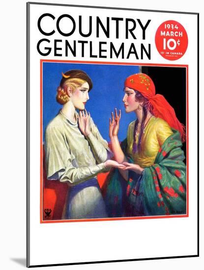 "Fortune Teller," Country Gentleman Cover, March 1, 1934-Wladyslaw Benda-Mounted Giclee Print