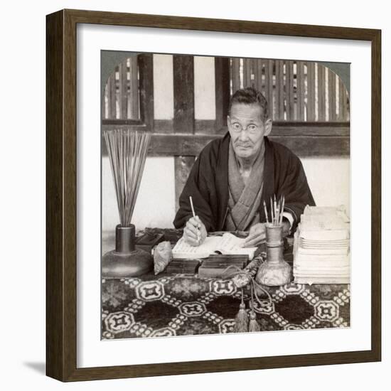 Fortune Teller, Inari Temple, Kyoto, Japan, 1904-Underwood & Underwood-Framed Photographic Print