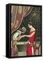 Fortune Teller Reading Flapper's Palm-null-Framed Stretched Canvas