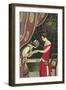 Fortune Teller Reading Flapper's Palm-null-Framed Art Print