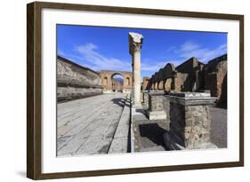 Forum and Vesuvius Through Arch, Roman Ruins of Pompeii, Campania, Italy-Eleanor Scriven-Framed Photographic Print