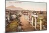 Forum in Pompeii, Vesuvius in Background-null-Mounted Art Print